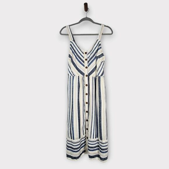 Universal Thread Button-Up Striped Linen Sleeveless Dress NWT Size Medium - Picture 1 of 11